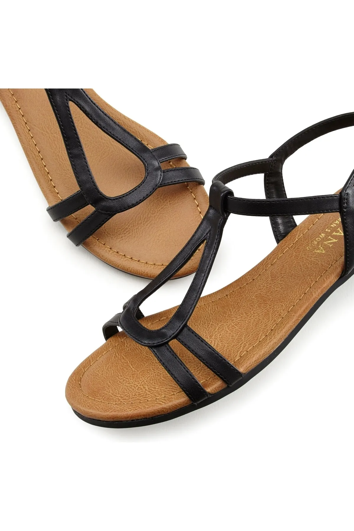 LASCANA  Sandalette - Schwarz - Flacher Absatz