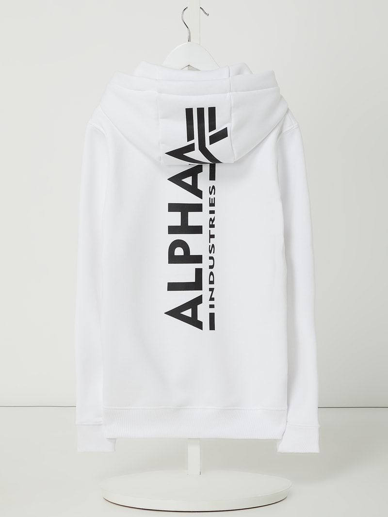 Hoodie mit Logos in weiß