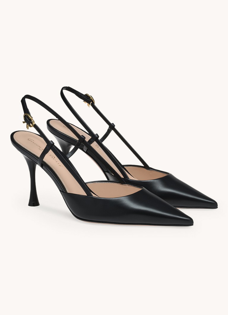 Pantofi cu toc slingback Gianvito Rossi Ascent din piele de vițel.