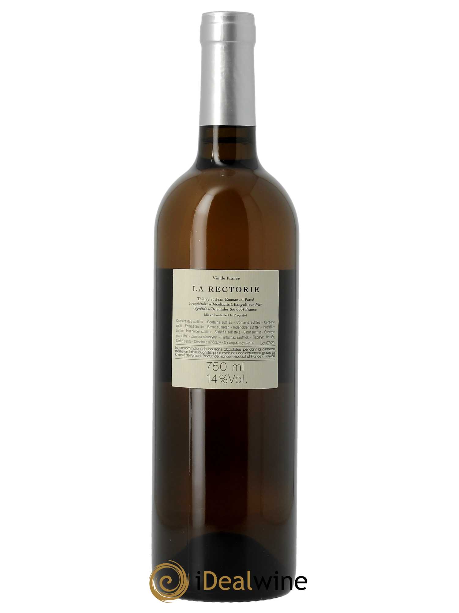 Vin de France La Rectorie (Domaine de) Voile d'Argile Thierry et Jean Emmanuel Parcé   - Lot de 1 Bouteille