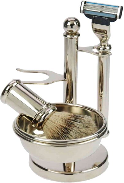 Fantasia Rasier-Set mit Schale, Chrom Rasierset