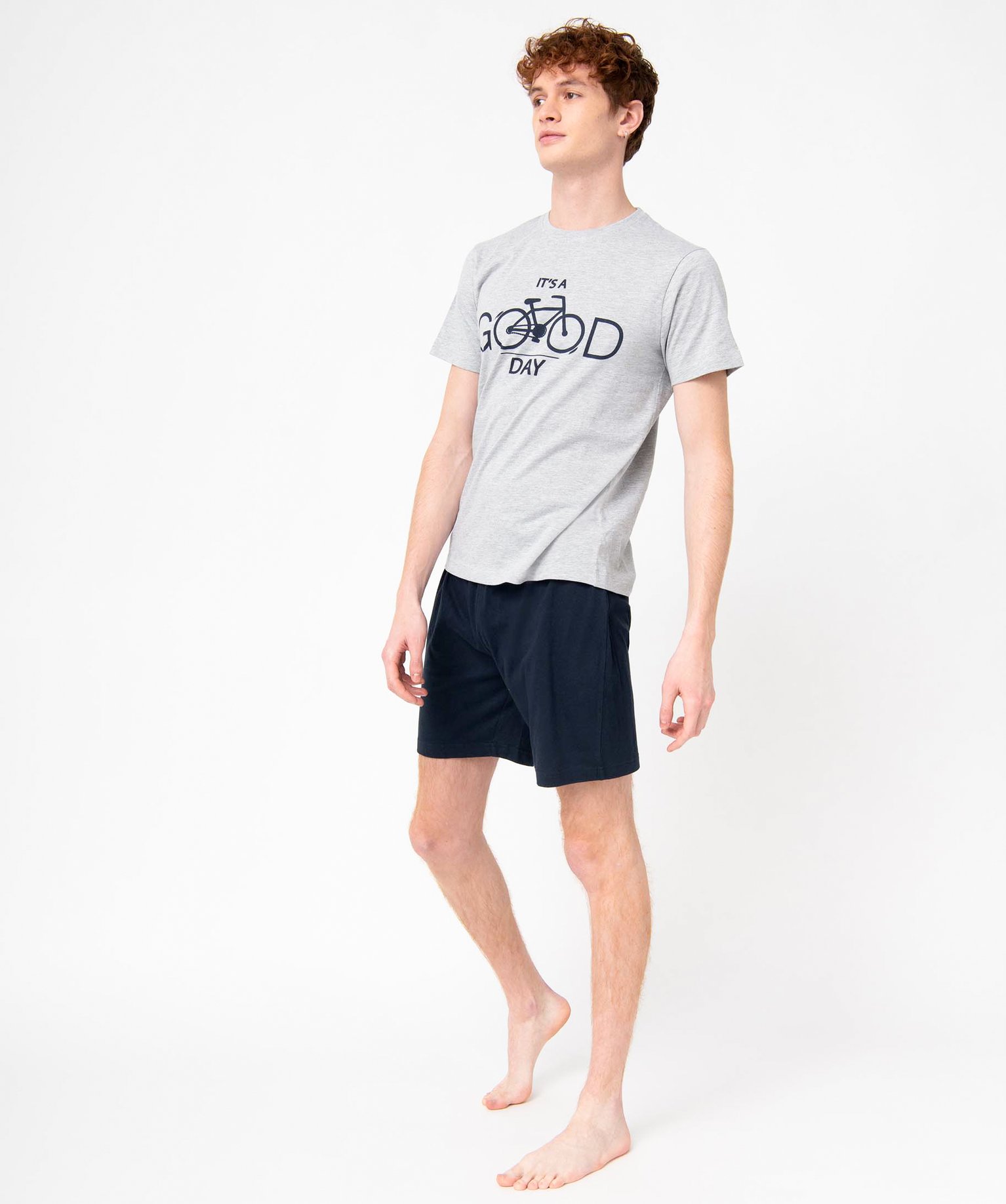 Pyjashort homme bicolore gris | GEMO