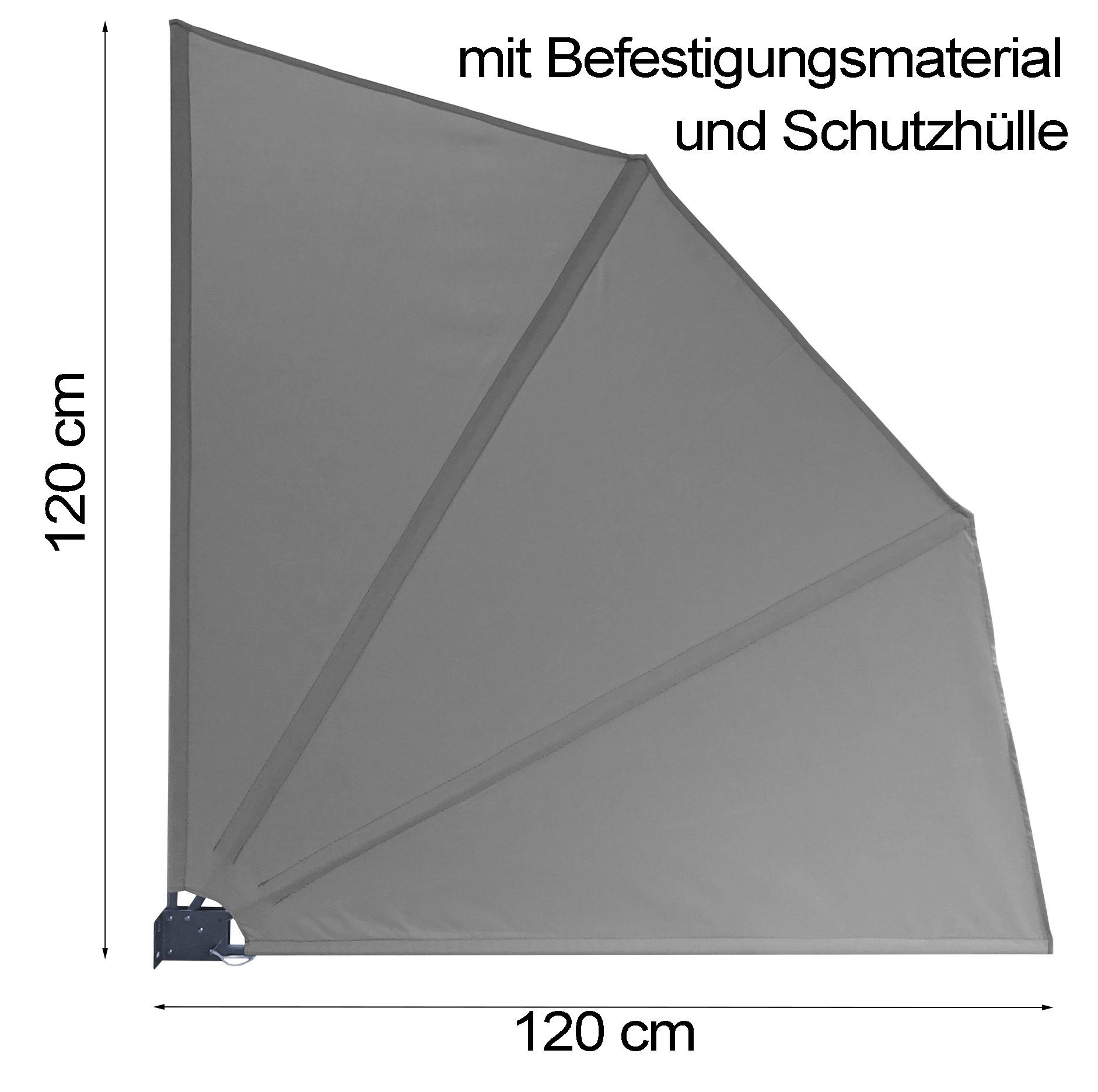 Grasekamp Balkonsichtschutz Balkonfächer 120x120cm