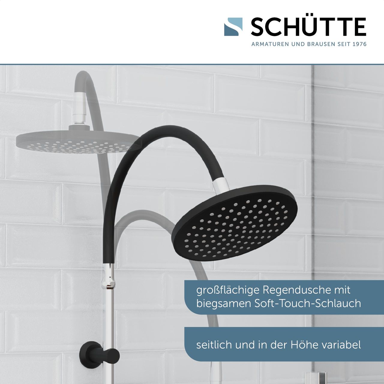 Schütte Duschset MATAO RAIN Chrom/Schwarz matt