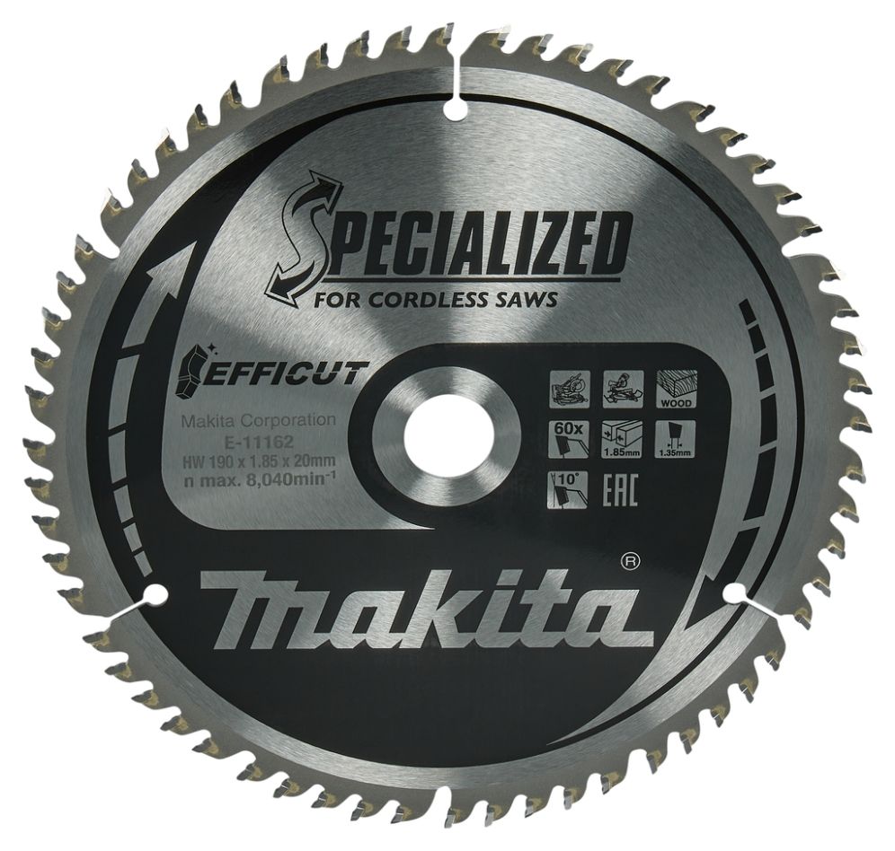 Makita Tillbehör E-11190 Trä Kap- och geringssågblad Efficut 190x20x1.85 60T 10g