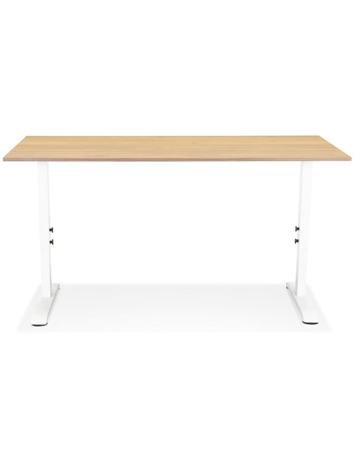 KADIMA DESIGN Schreibtisch höhenverstellbar 160x80 cm, ergonomisch stabil in Beige-Weiß günstig kaufen