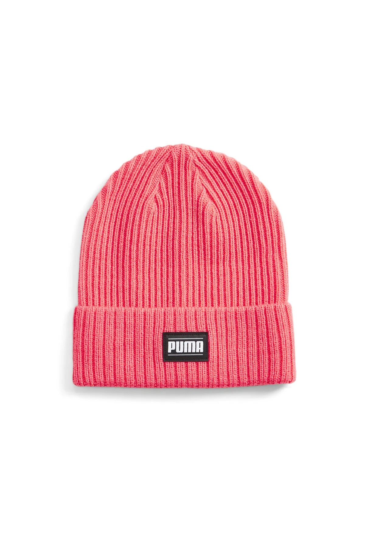 Puma  Gerippte klassische Beanie-Baskenmütze mit Umschlag 2403808 Rosa