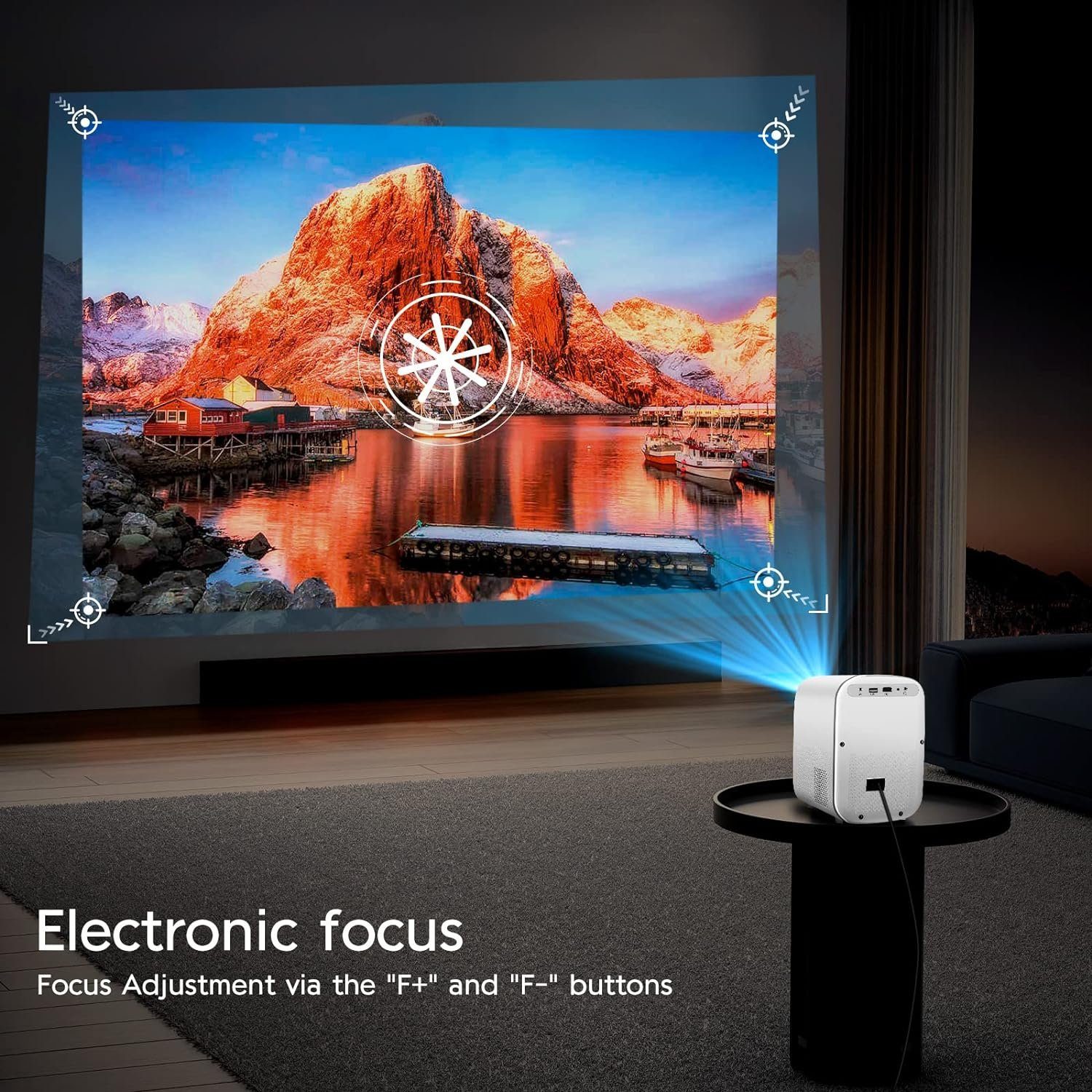 VGKE Portabler Projektor (1920x1080P px, Mini Beamer 5G WiFi Bluetooth, Heimkino Full HD PS4/X-Box/TV Stick/PC)