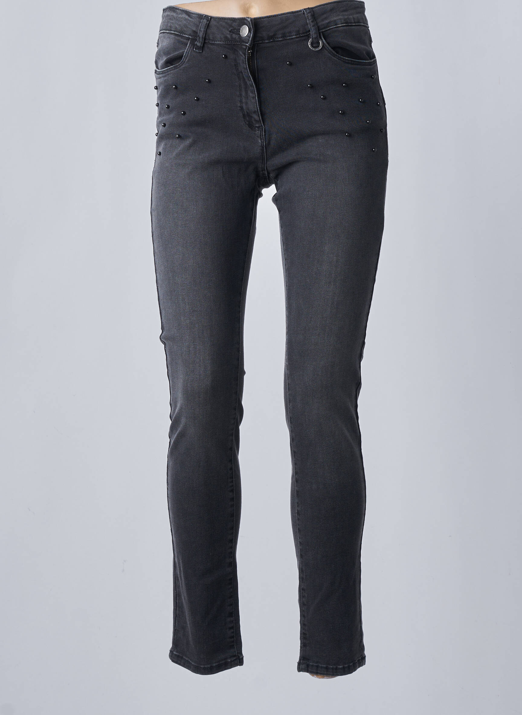 Mado Et Les Autres Jeans Skinny Femme couleur gris