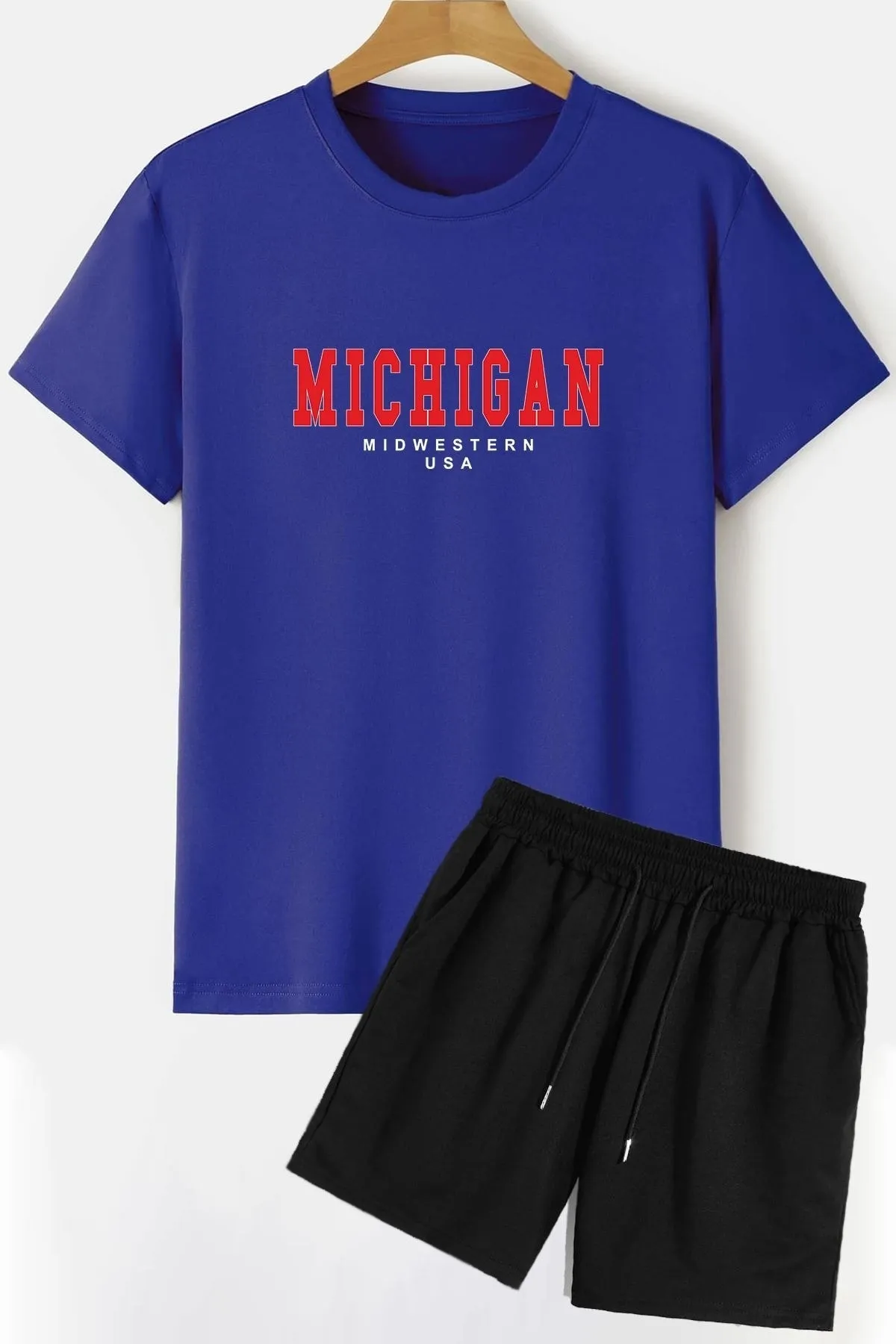 trendypassion  Michigan Shorts T-Shirt-Trainingsanzug-Set