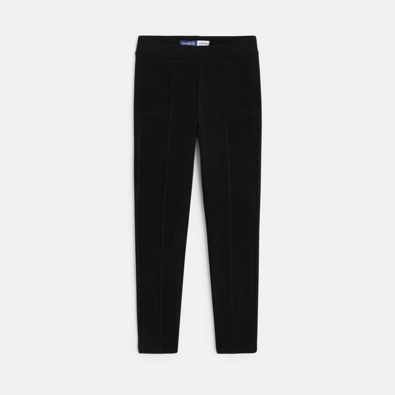 Legging en jersey milano uni noir fille
