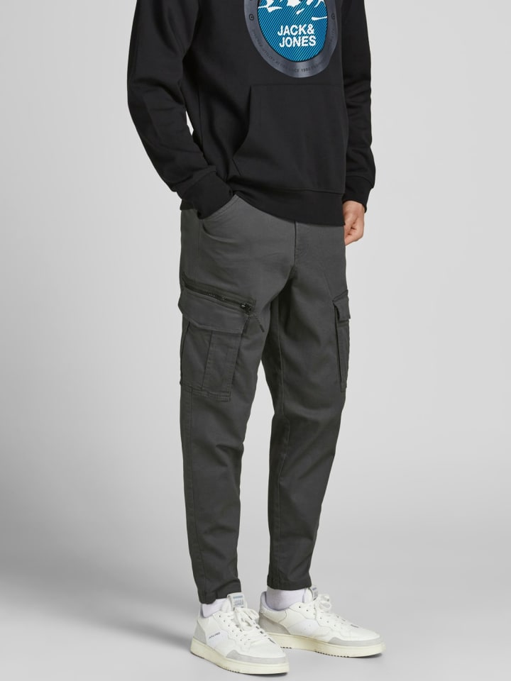 Jack & Jones Chino Cargo Hose JPSTACE JJDEX Work Style Pants in Grau günstig kaufen