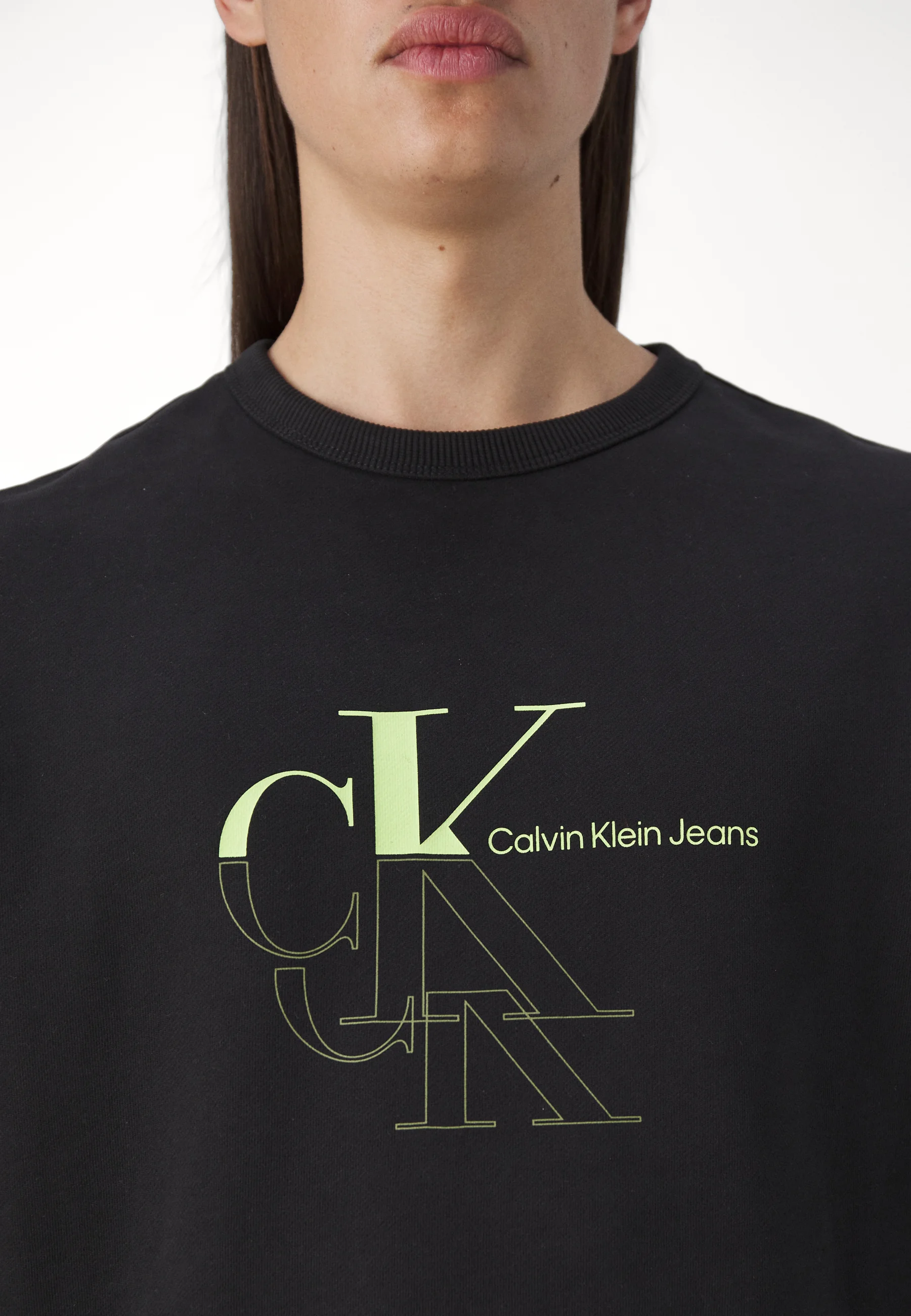 Sudadera unisex de cuello redondo con monograma Echo de Calvin Klein Jeans