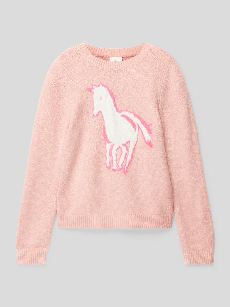 Pullover mit Motiv-Applikation in hellrosa