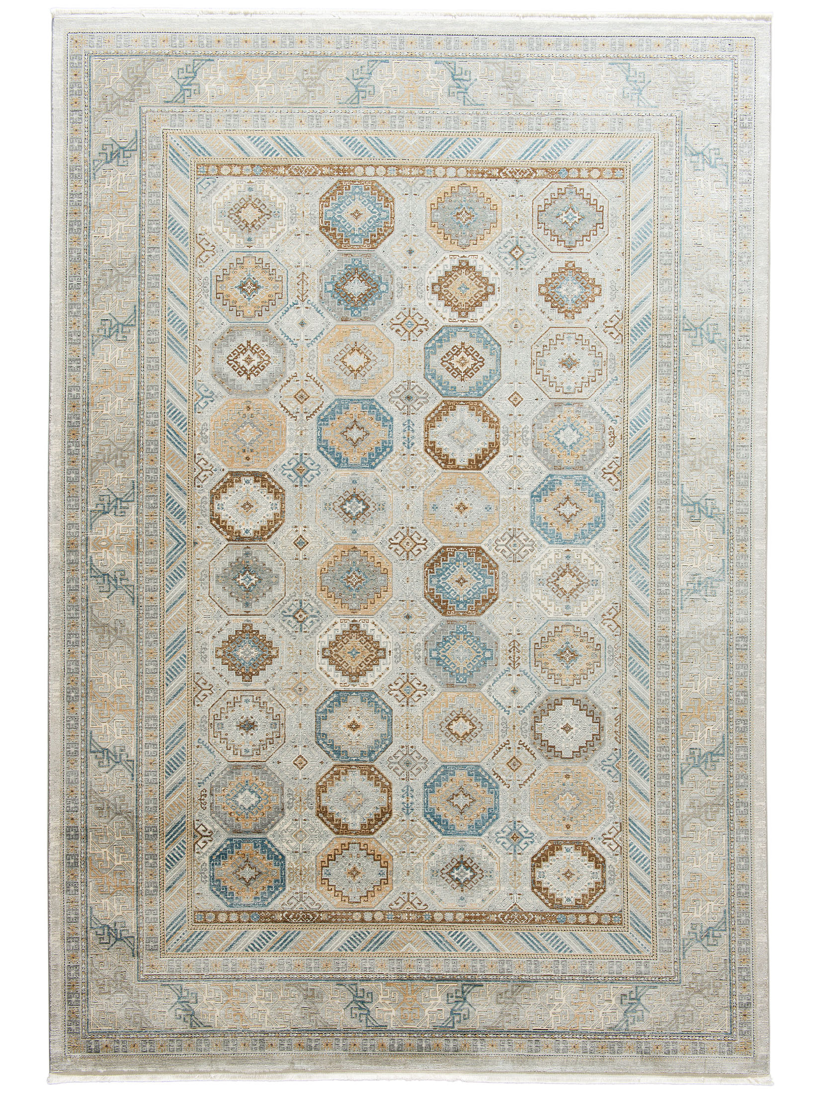 Kayseri Vintage-Teppich, Blau/Gold
