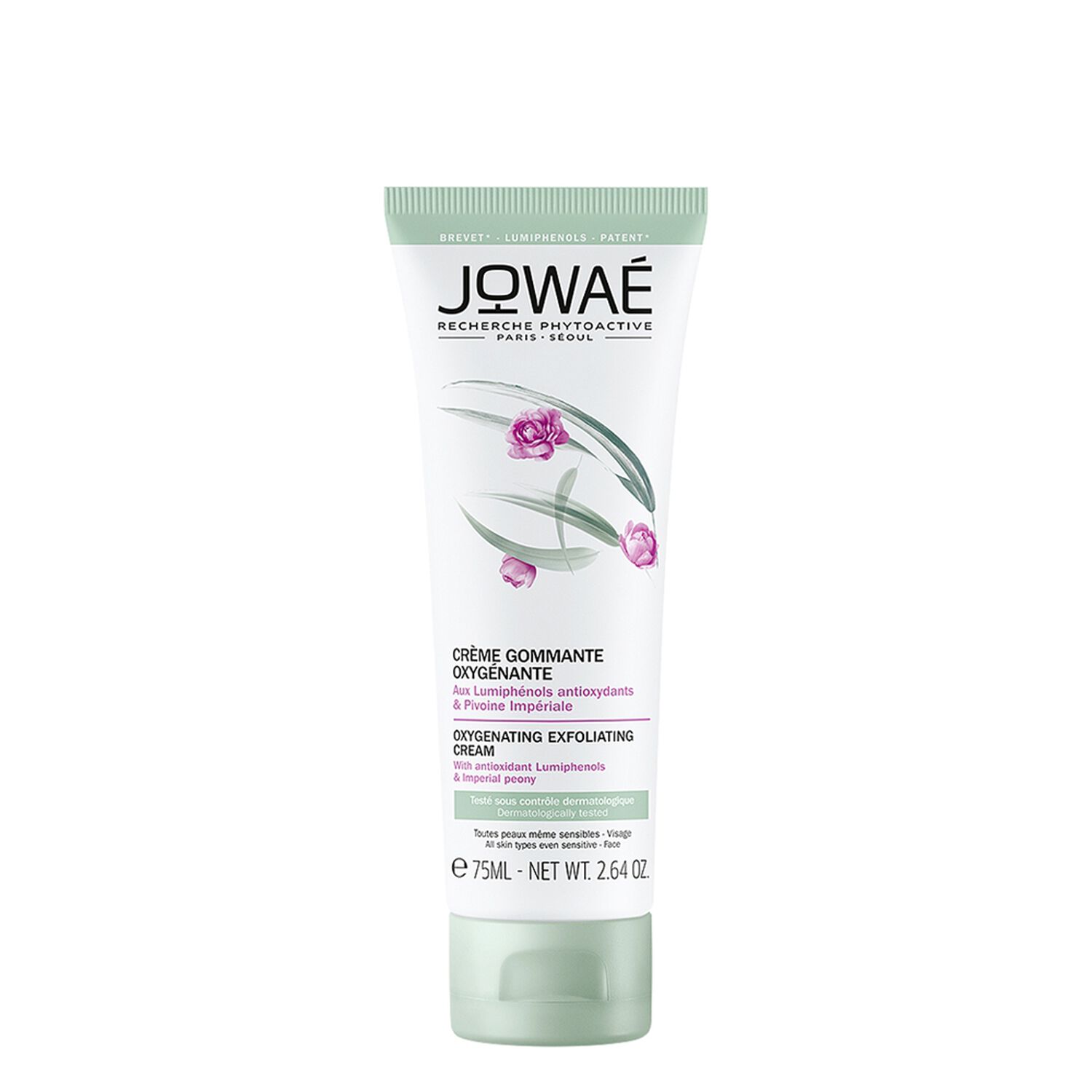 jowaé Crème Gommante Oxygénante Lumiphénols Antioxydants & Pivoine Impériale 75 ml