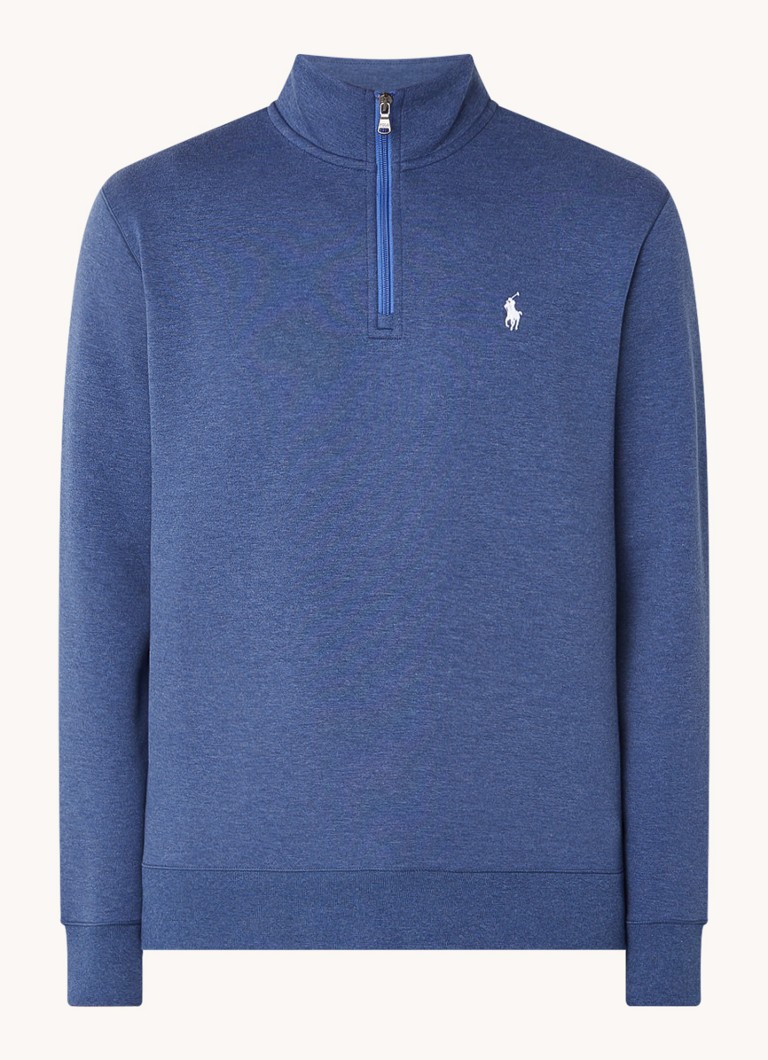 Πουλόβερ Ralph Lauren με λεπτή πλέξη και κουκούλα, φερμουάρ στο μισό μέρος και κέντημα με λογότυπο