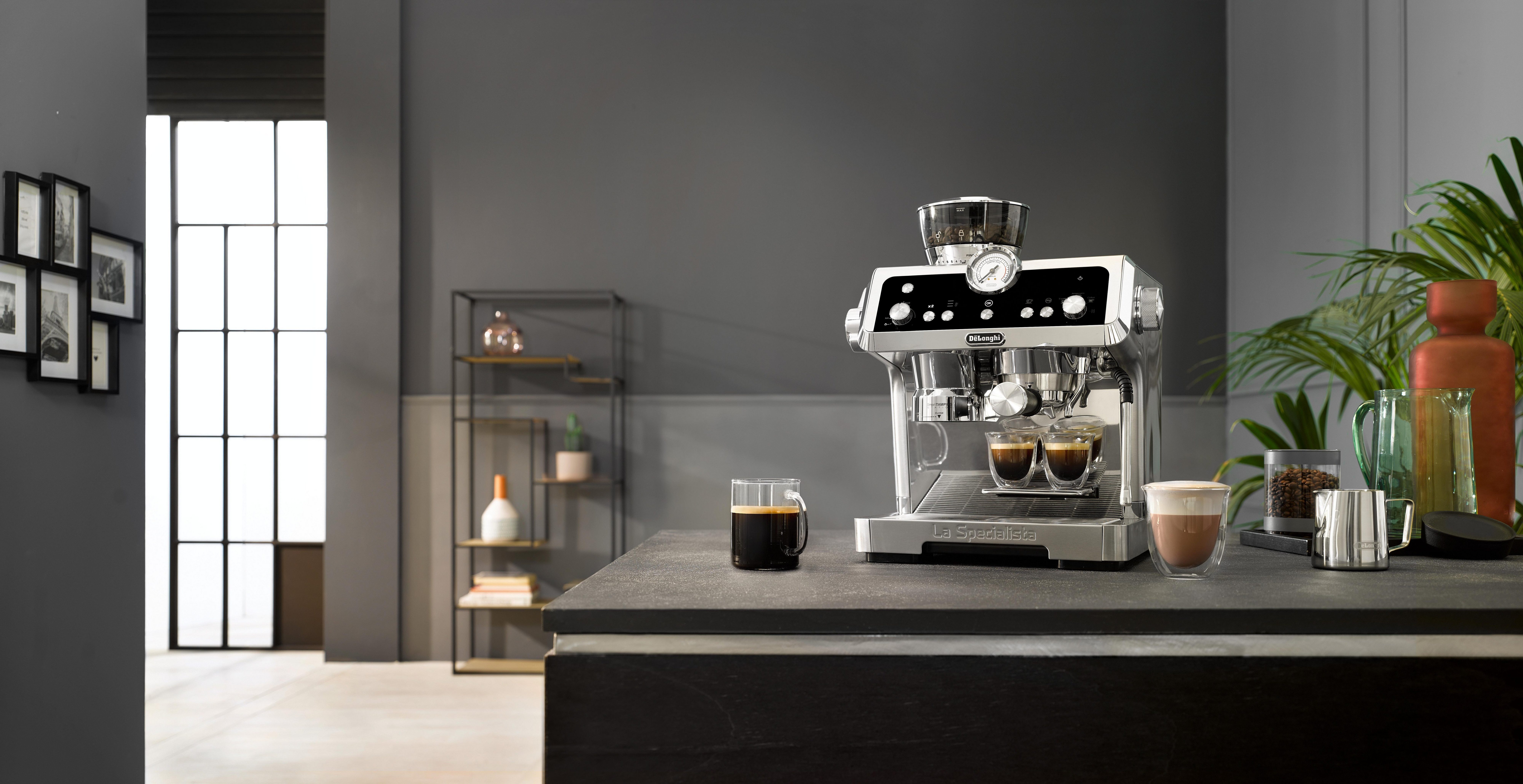 De'Longhi Siebträgermaschine La Specialista Prestigio EC 9355 metall (EC9355.M), SensorGRINDING Technology, Tamper, 2l Wassertank, Dampflanze