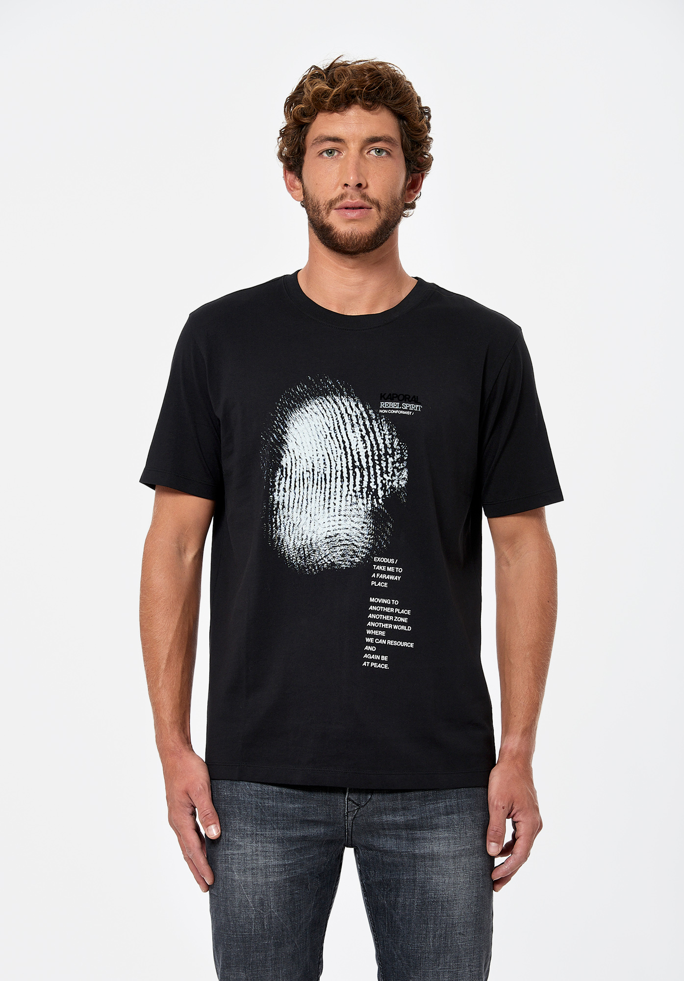 SLOW   T-shirt noir Homme en 100% coton bio