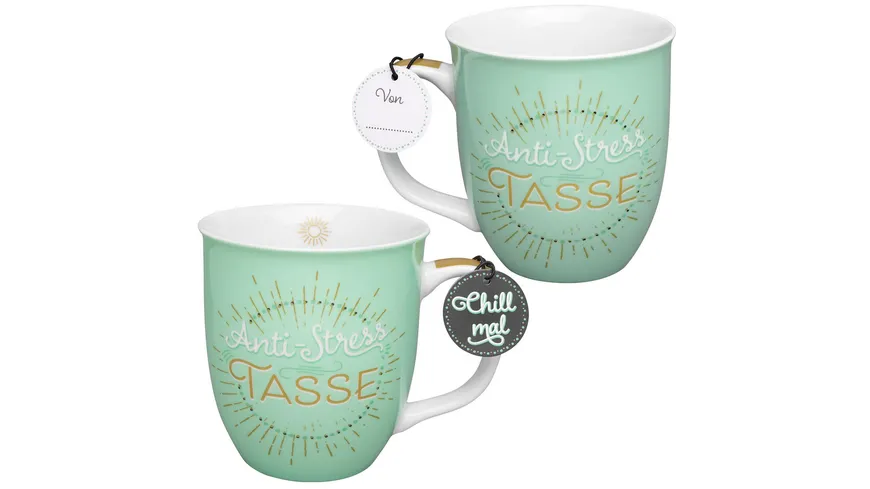 GRUSS & CO Tasse »Anti-Stress« pastellgrün