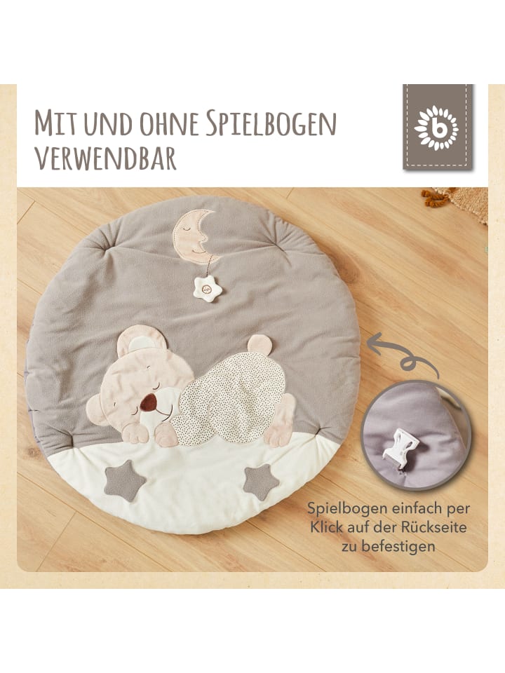 Bieco Spielwaren Krabbeldecke mit Spielbogen Plüsch - ab Geburt in Beige günstig kaufen onesize