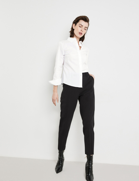 Klassische Hemdbluse aus Baumwoll-Stretch