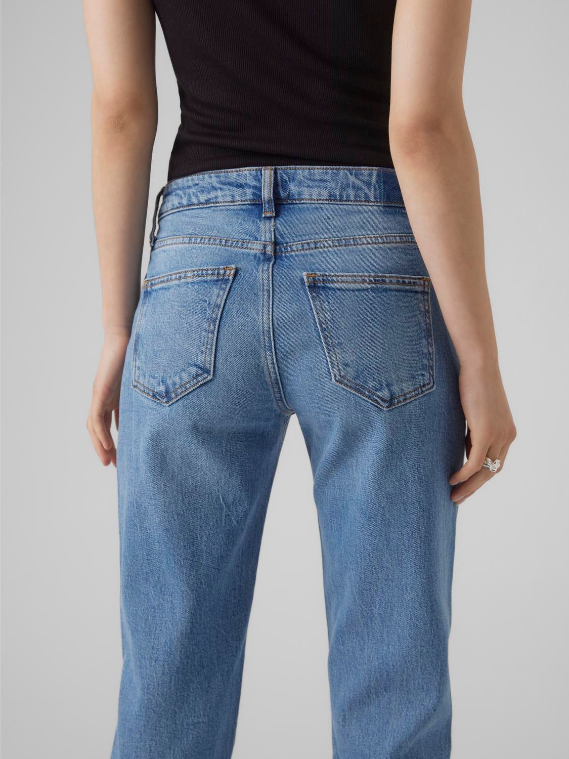 VMMARRY Niedrige Taille Hohe Taille Jeans