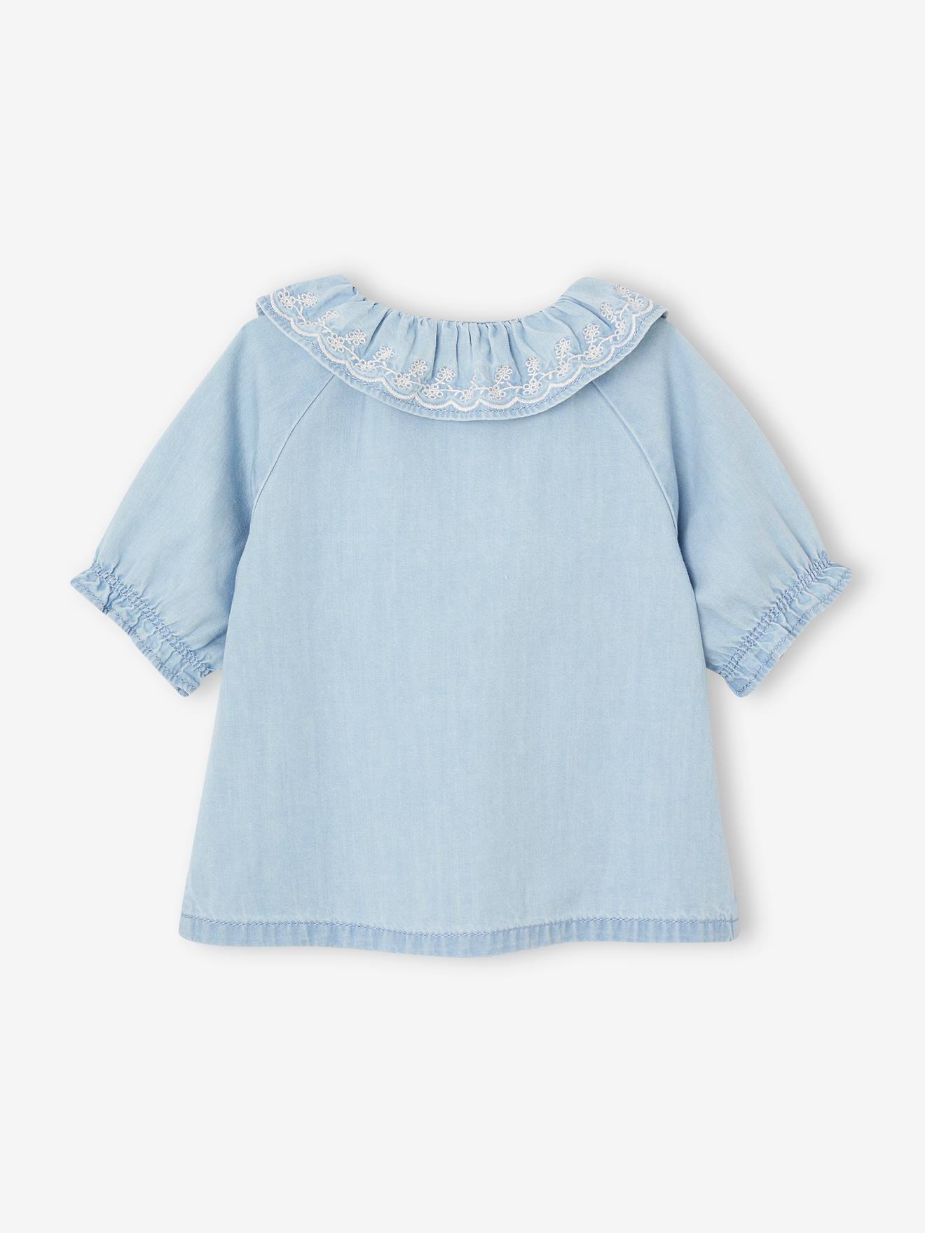 Vertbaudet Mädchen Baby Jeansbluse - gebleicht