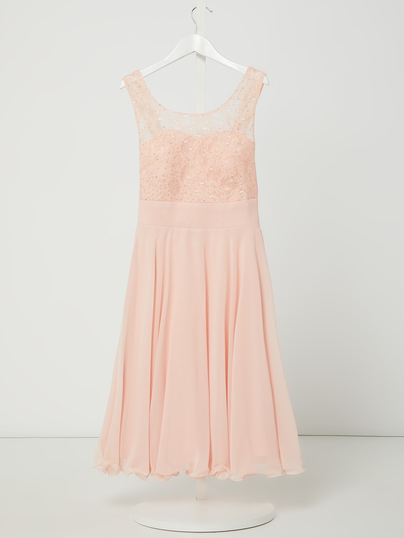 Kleid mit Ziersteinbesatz in altrosa