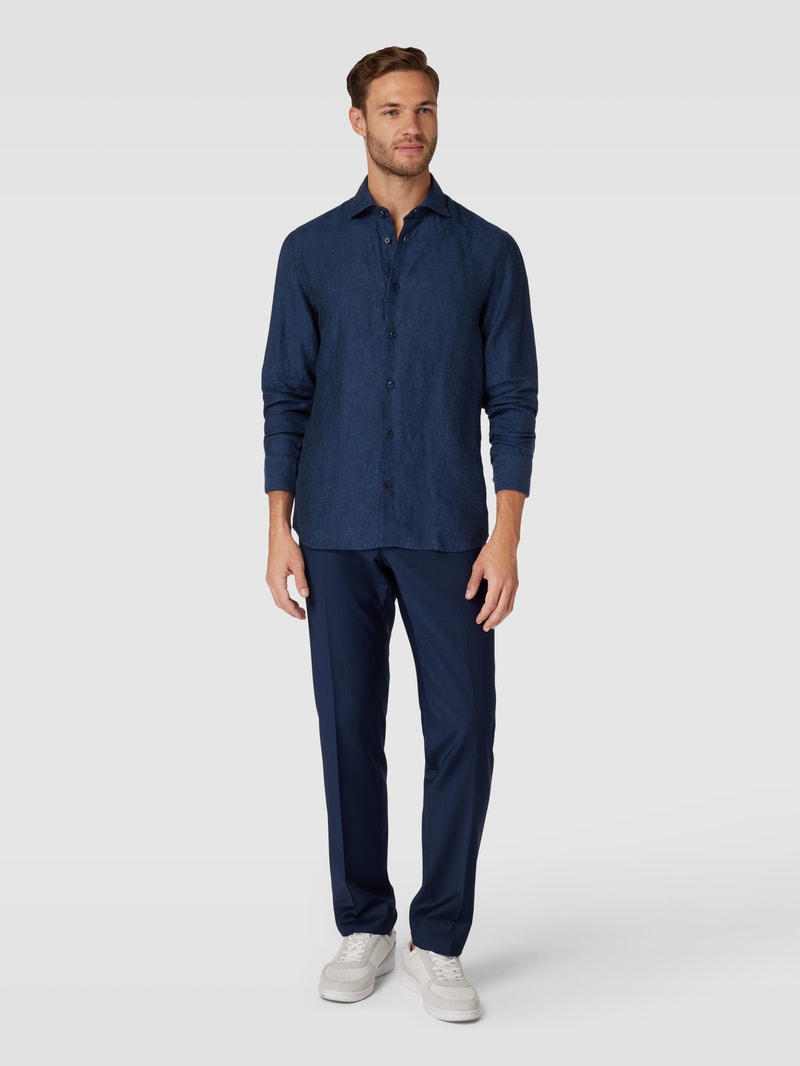Regular Fit Freizeithemd mit Kentkragen Modell 'marc' in marineblau