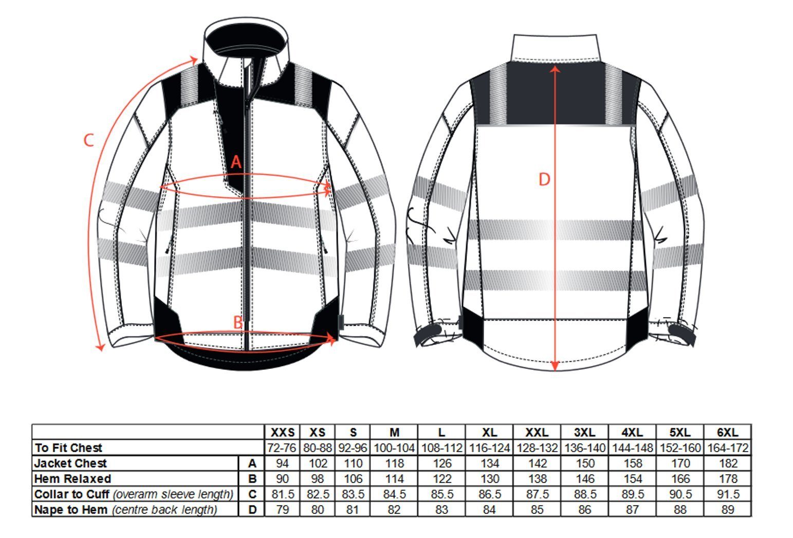 Portwest Arbeitsjacke T400 - PW3 Warnschutz-Regenjacke mit Kapuze