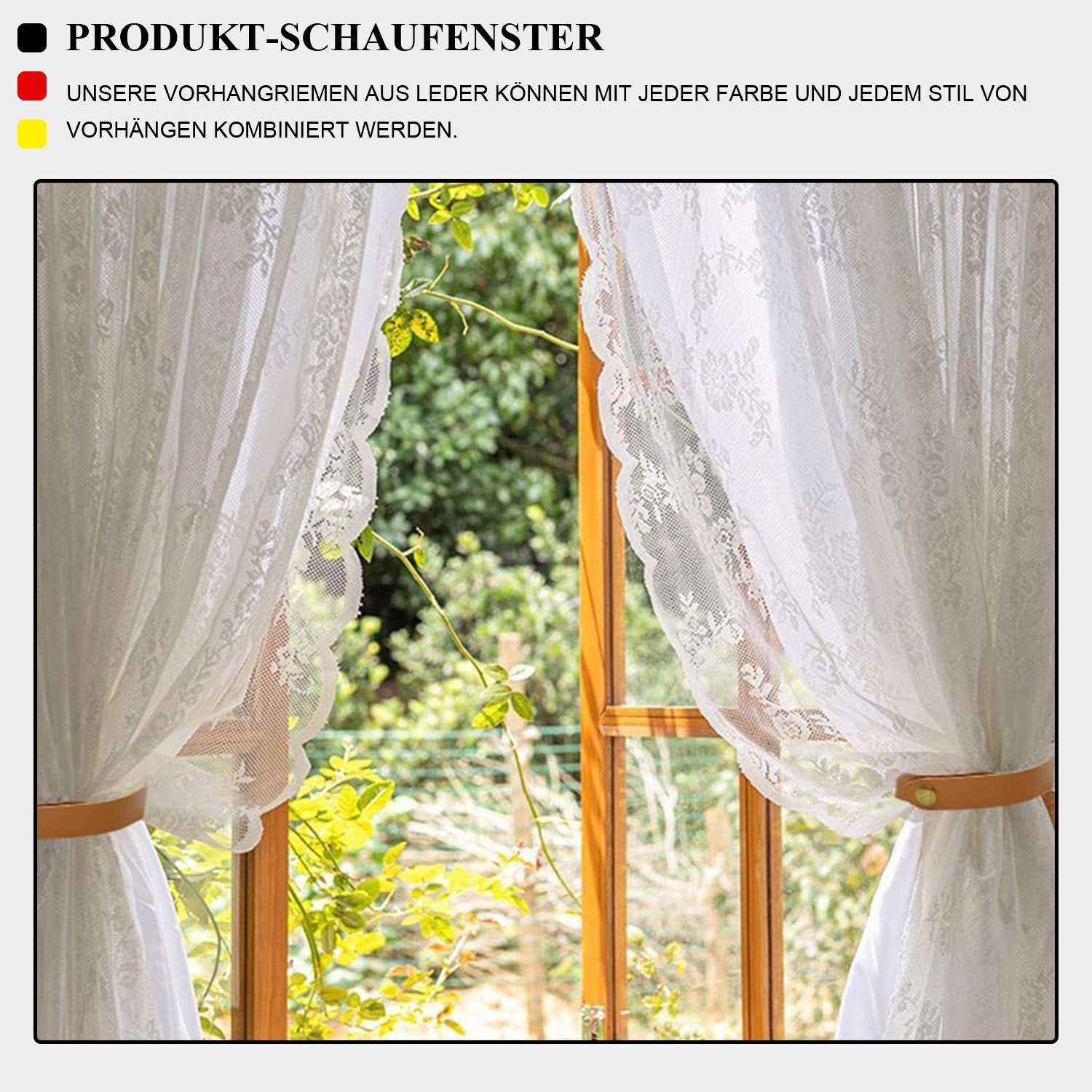 Raffhalter Dekospange PU-Leder Dekoklammer, MAGICSHE, Vorhänge, (4-tlg)