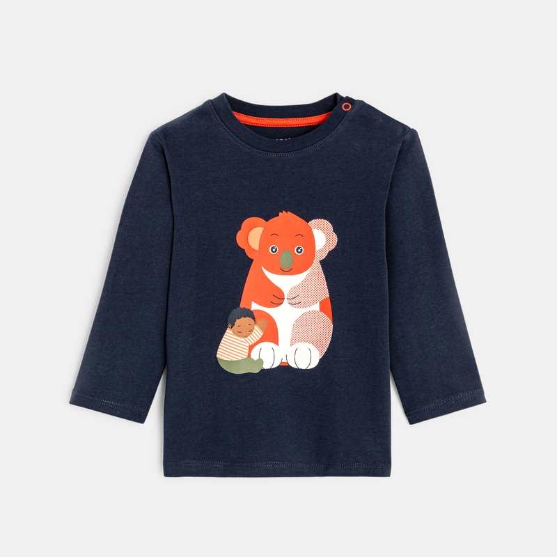 T-shirt koala câlin bleu bébé garçon