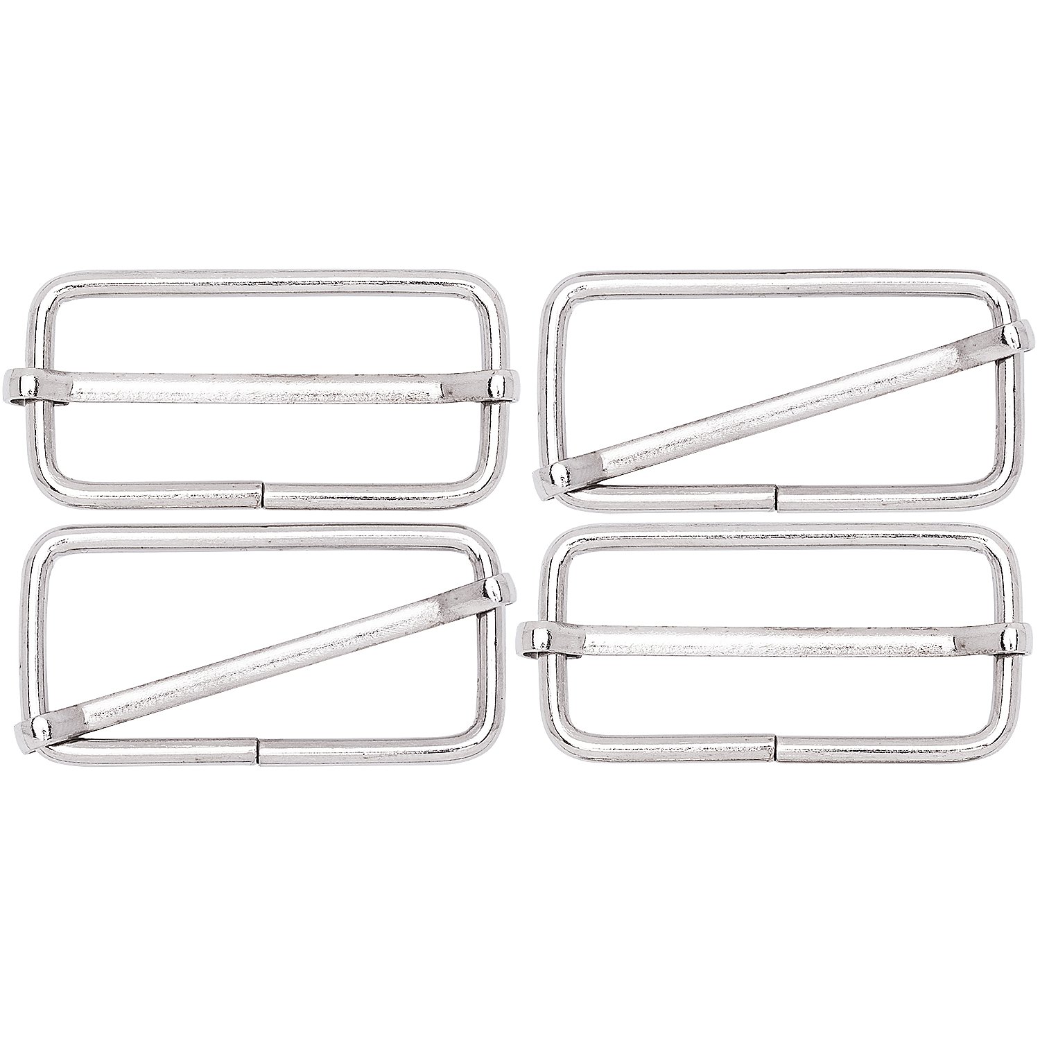 buttinette Leiterschnallen, silber, für 40 mm breite Bänder, 4 Stück