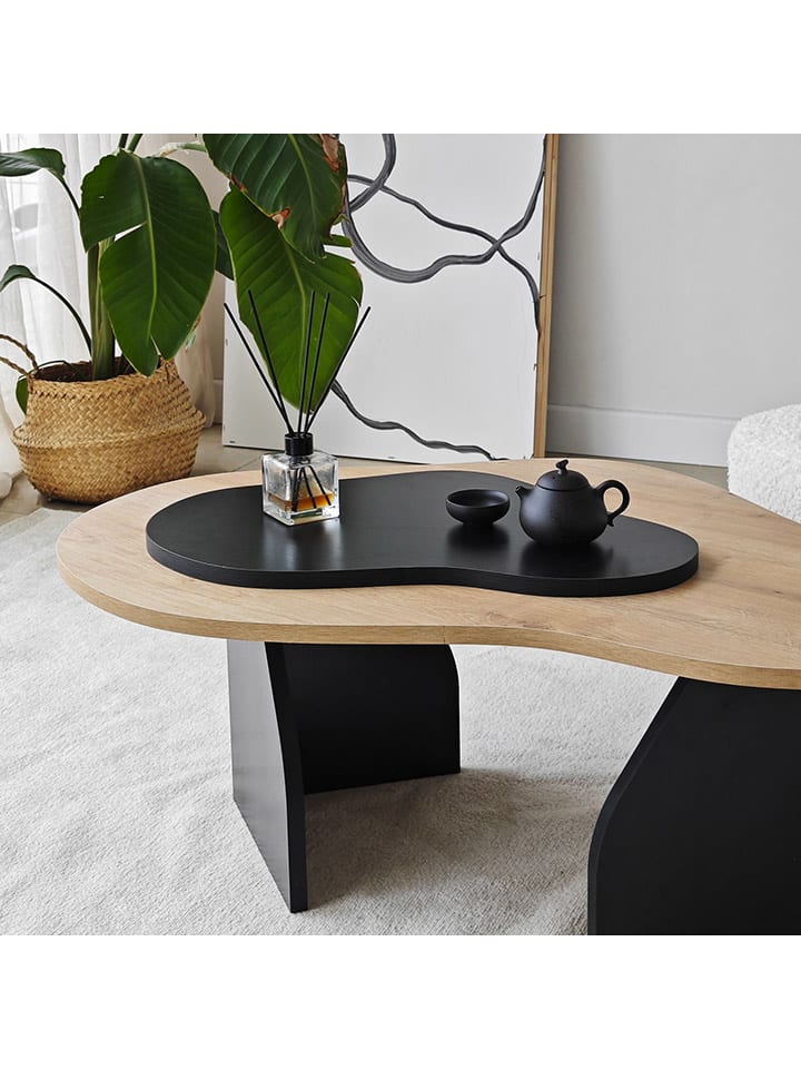 Evila Couchtisch ''Melted'' in Hellbraun/ Schwarz - (B)96 x (H)35 x (T)65 cm günstig kaufen onesize