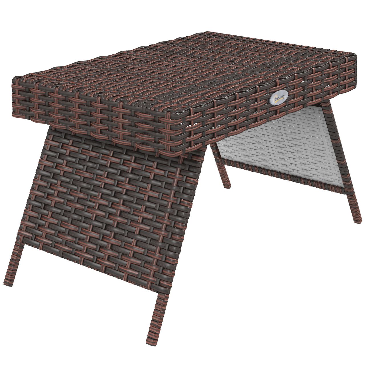 Outsunny Rattan Beistelltisch Gartentisch Klapptisch wetterfester Campingtisch