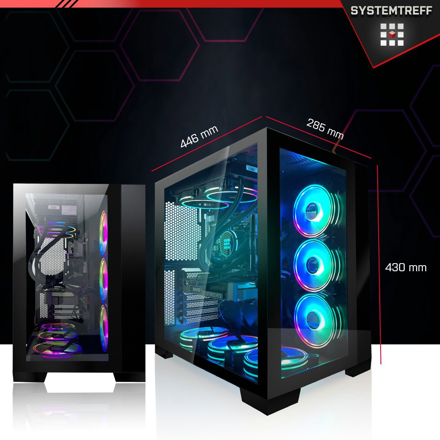 SYSTEMTREFF Gaming-PC (Intel Core i9 13900K, GeForce RTX 4090, 32 GB RAM, 2000 GB SSD, Wasserkühlung, Windows 11, WLAN)