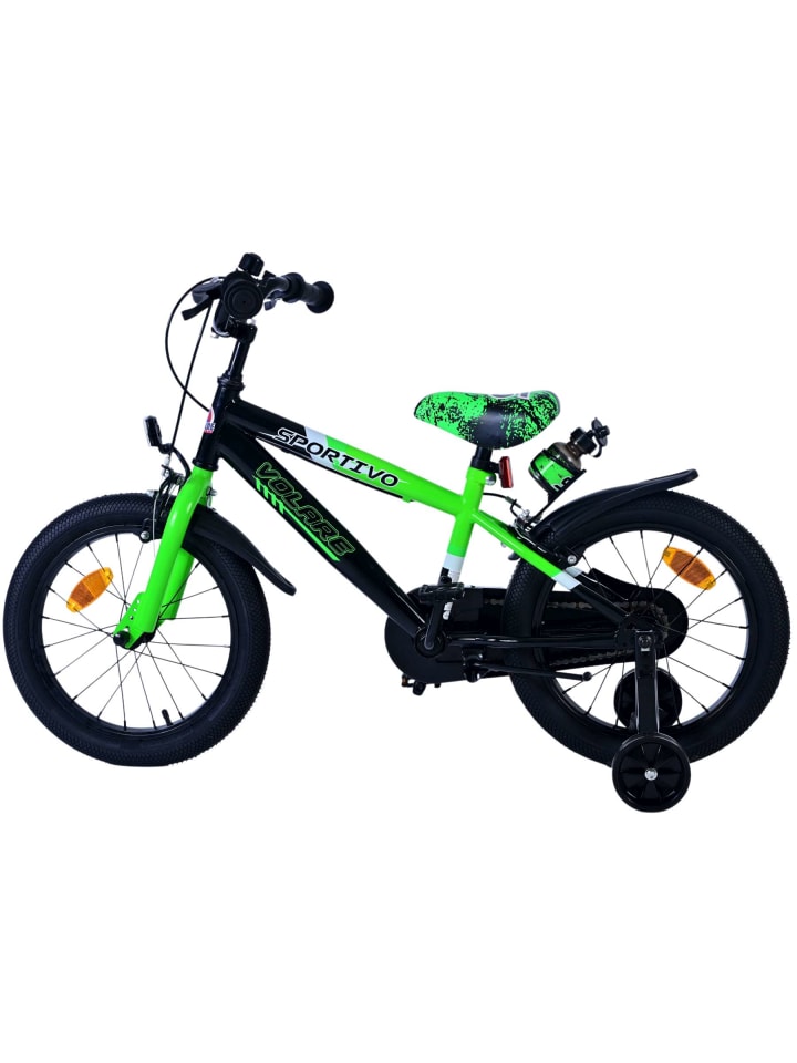 Volare Kinderfahrrad Sportivo für Jungen 16 Zoll Kinderrad Neon Schwarz Grün 4 Jahre günstig kaufen onesize