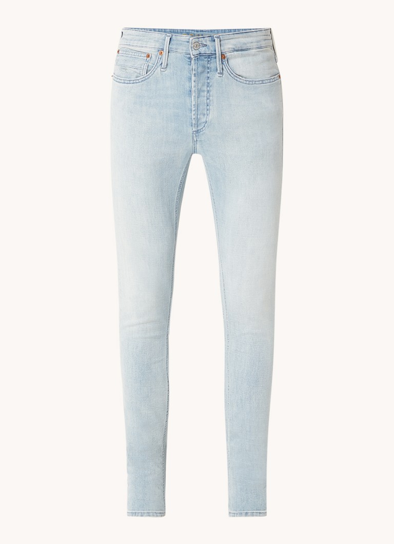 Calça jeans skinny Denham Bolt com lavagem clara e bolsos laterais.