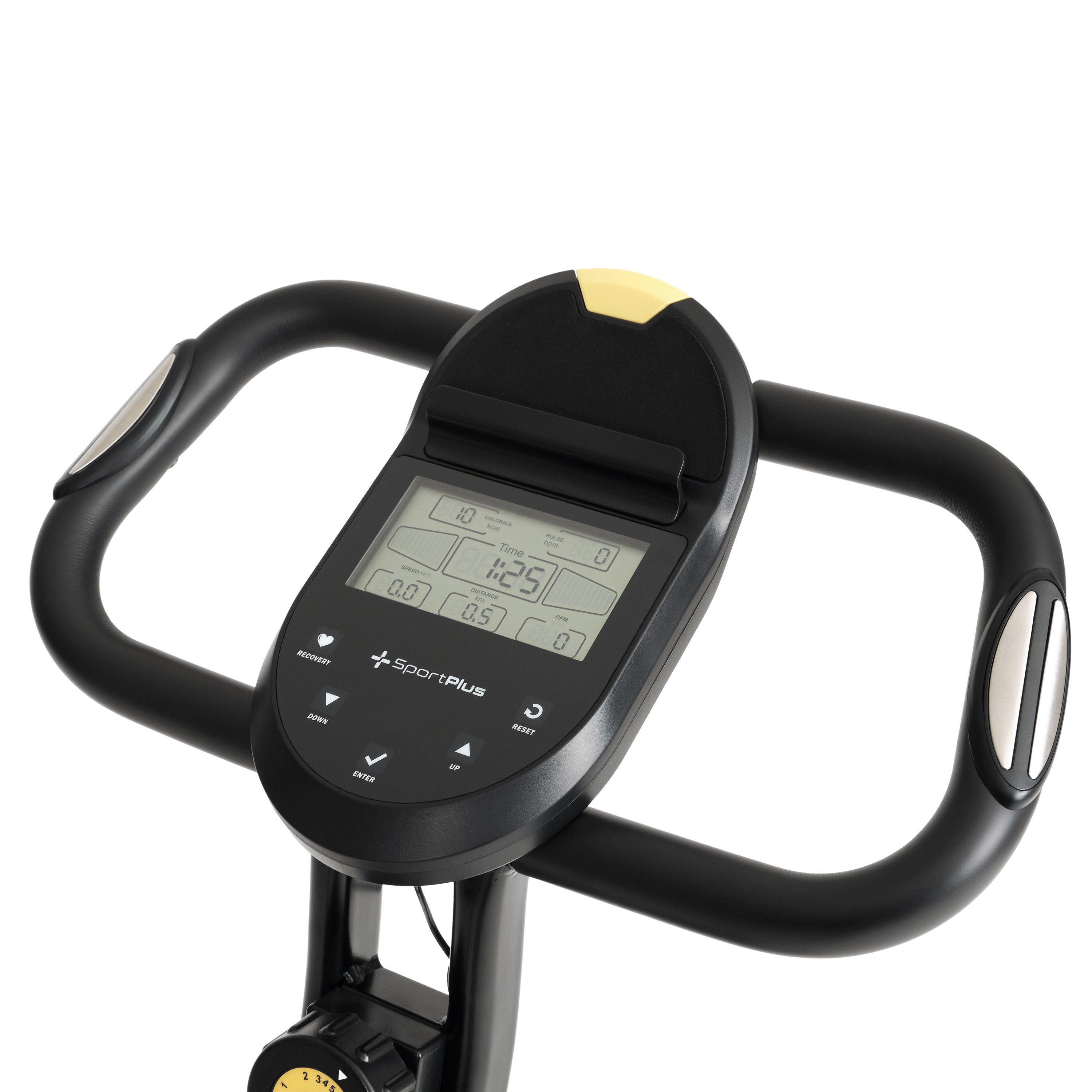 SportPlus Heimtrainer SP-HT-1200-B-iE, Heimtrainer, klappbar für zuhause, X-Bike mit 8 Stufen