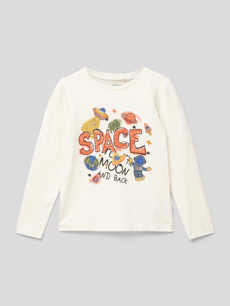 Longsleeve mit Motiv-Print in blau