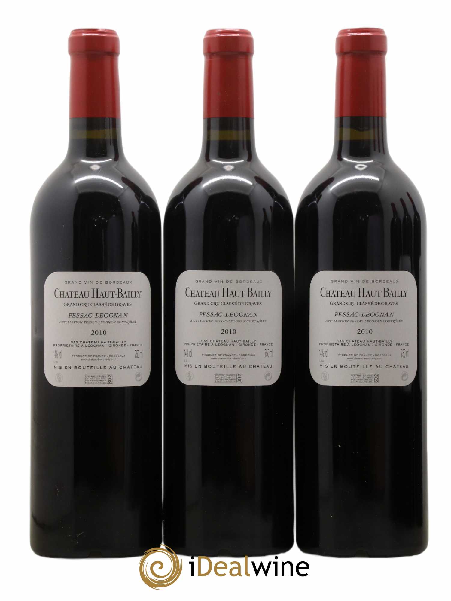 Château Haut-Bailly Cru Classé de Graves  2010 - Lot de 6 Bouteilles