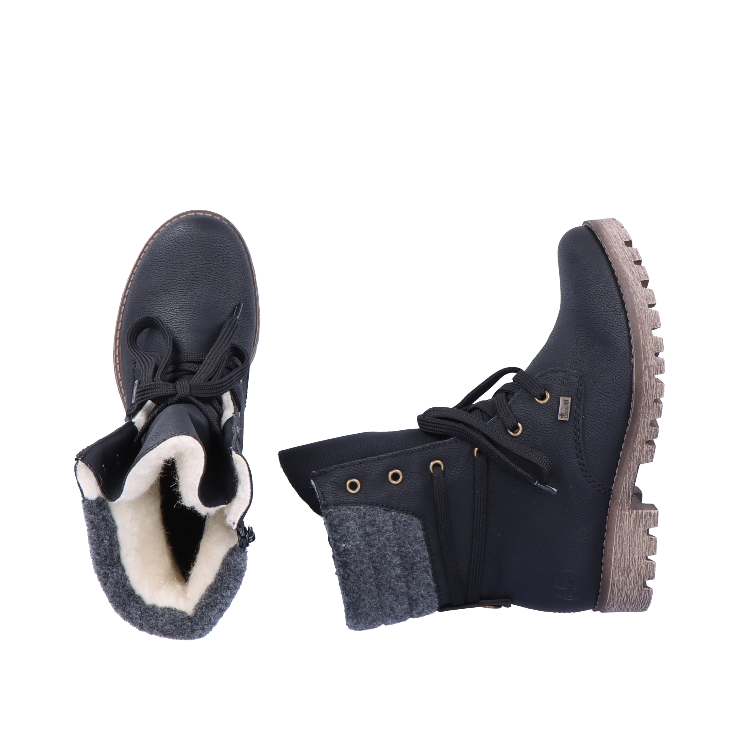 Rieker Damen Schnürstiefel nachtschwarz
