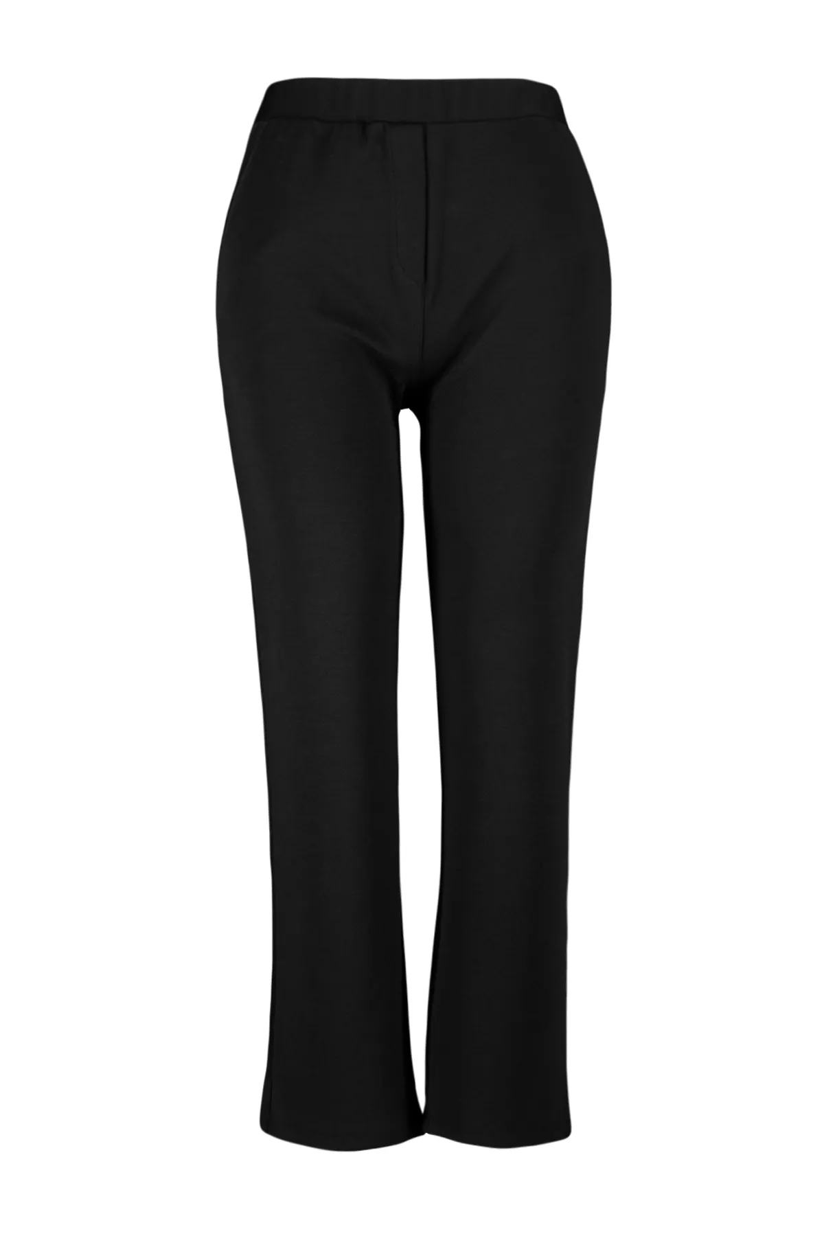 Trendyol Curve  Schwarze Krepp-Strickhose mit hoher Taille TBBAW24AR00008