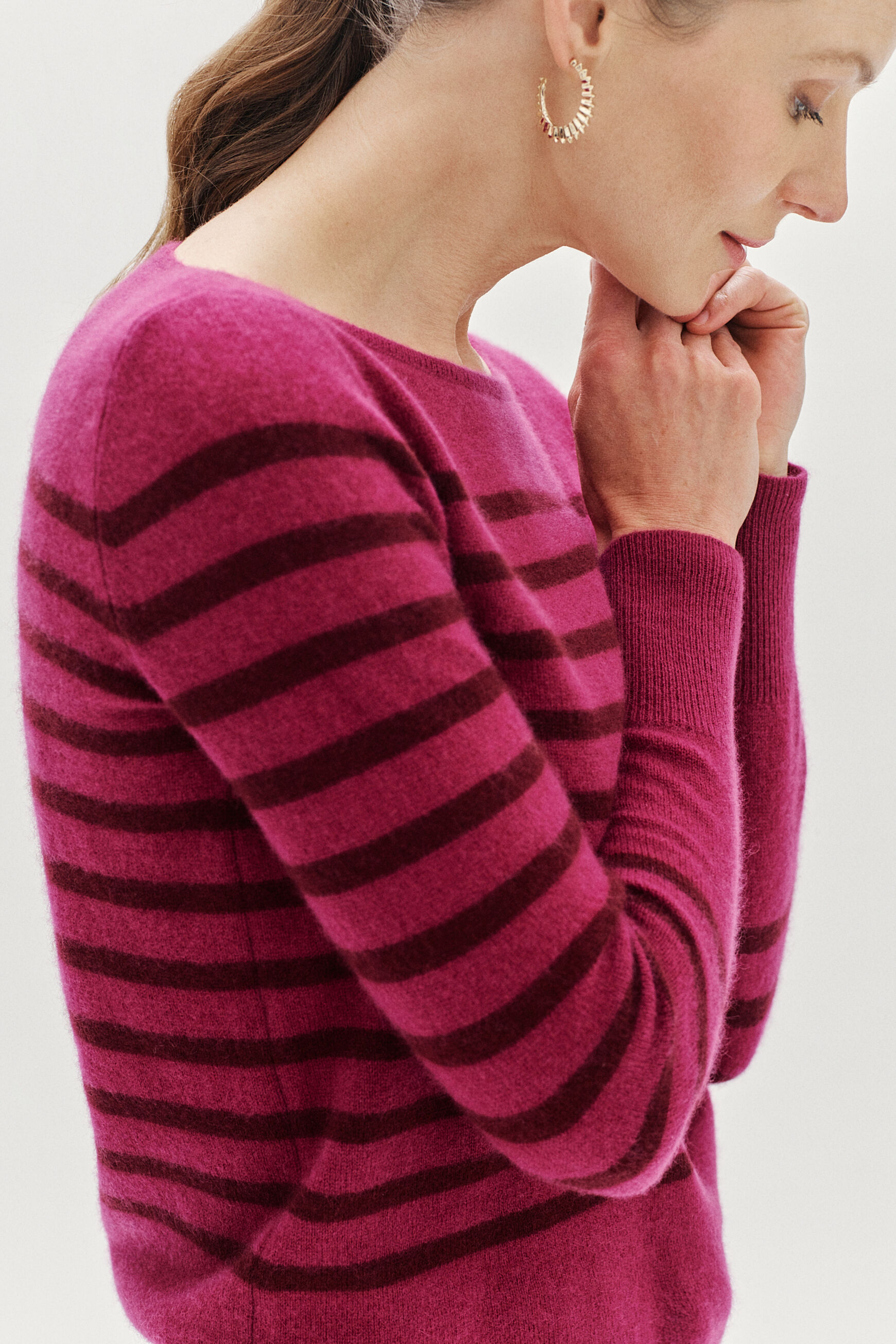 pull zofia raye 100% cachemire rose cerise femme