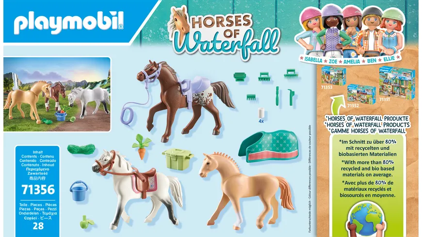 PLAYMOBIL 71356 - Horses of Waterfall - 3 Pferde: Morgan, Quarter Horse & Shagya Araber