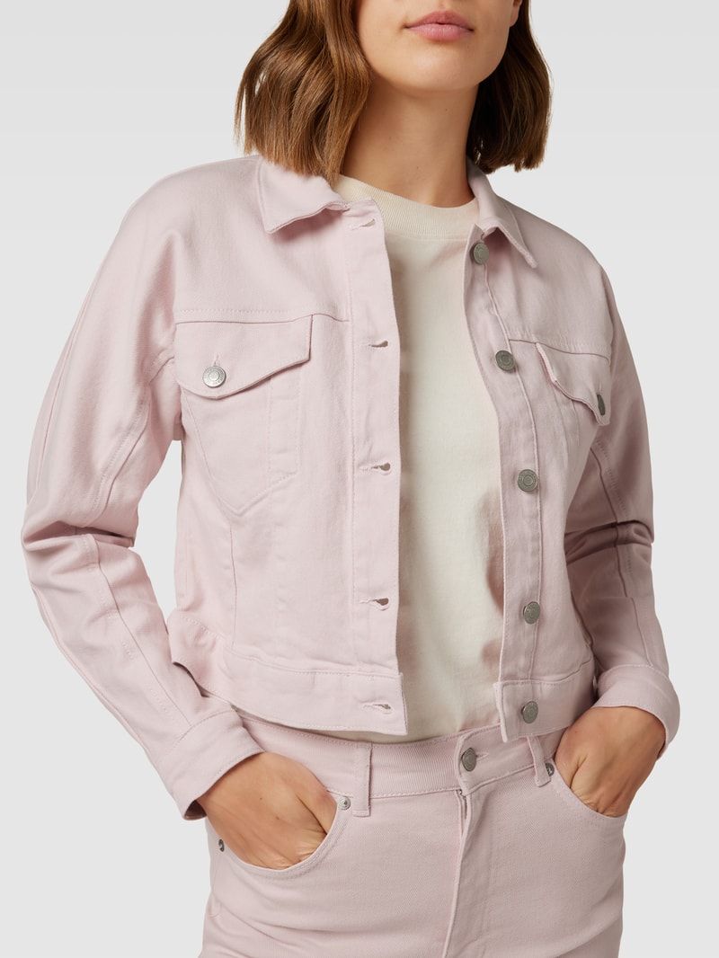 Cropped Jeansjacke mit Label-Details Modell 'PENNY' in hellrosa