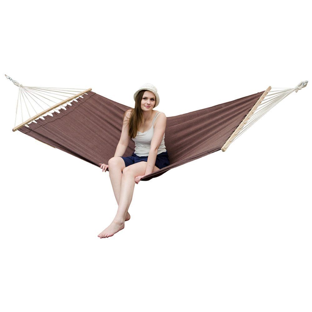 AMANKA Hängematte XXL Hängematte für 2 Personen 285x120cm bis 150 kg, 185x115 cm Hängematte Braun