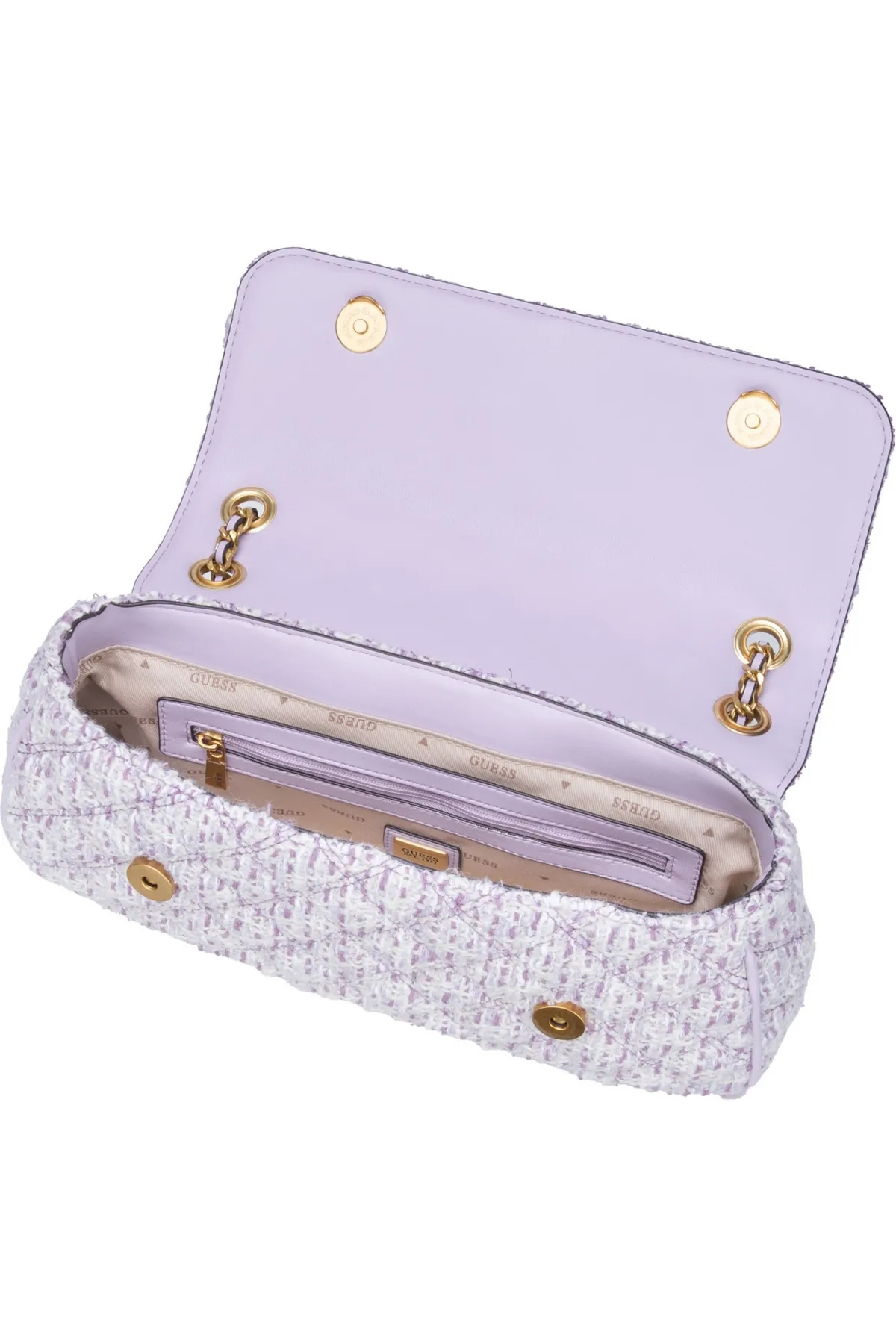 Guess  Schultertasche Giully Conv Crossbody Flap Tweed