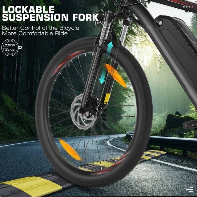 Funcid Electric Bike, Electric Bike for Adults 27.5 EBike 500W Adult Electric Bicycle, 19.8MPH Electric Mountain Bike, 48V 10.4Ah Battery